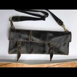 Jas M. B. London distressed black leather purse